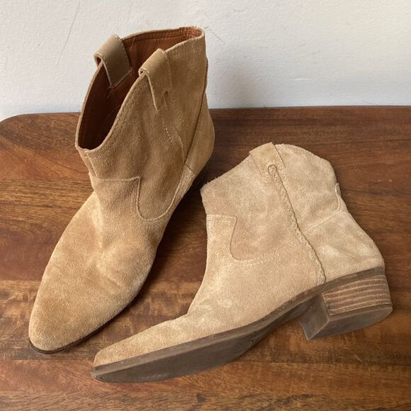 Lucky Brand Tan Ankle Booties with Suede Finish - Picture 7 of 9